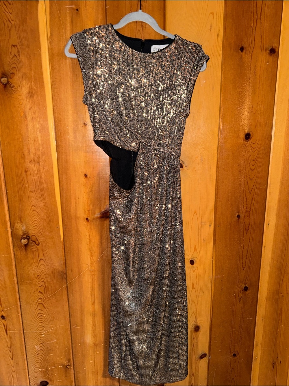 The Drop Padma Sequin Cutout Midi Dress XS NWT